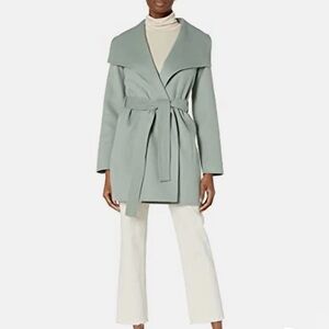 LIKE NEW Tahari Elle Wool Wrap Coat - Sage